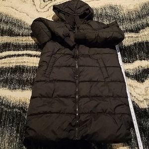 Trench coat style puffer coat